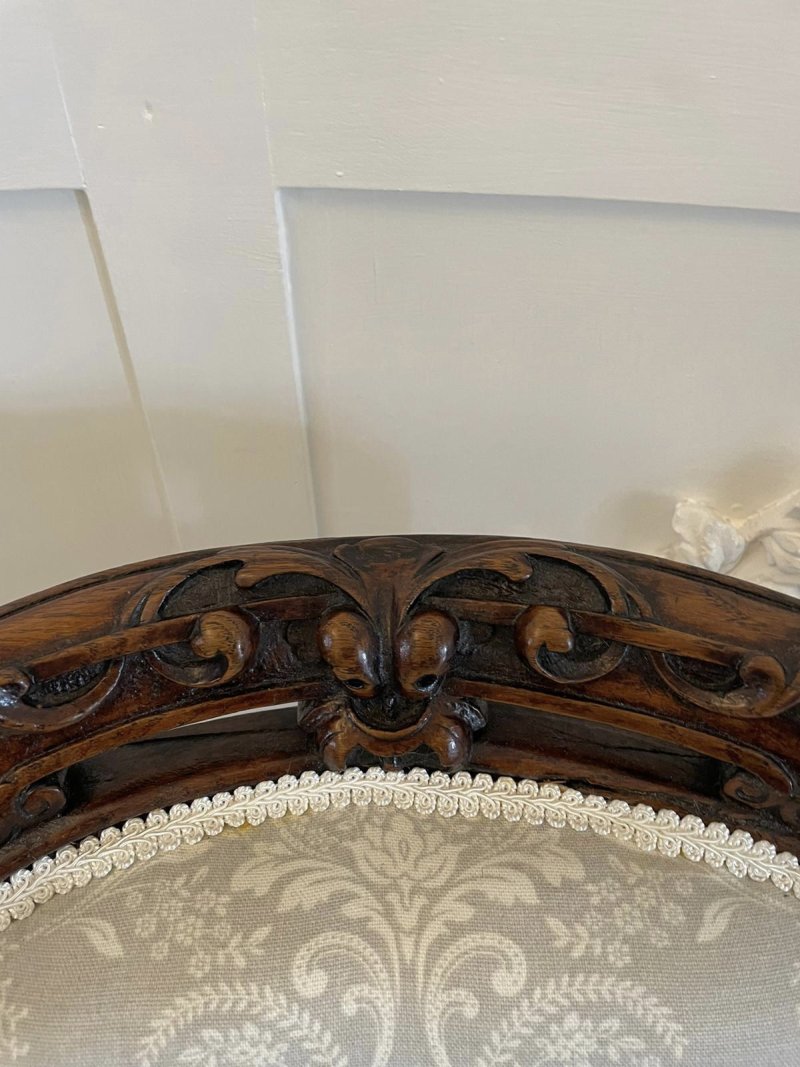 Quality Antique Victorian Walnut Carved Side Chair - Image 9